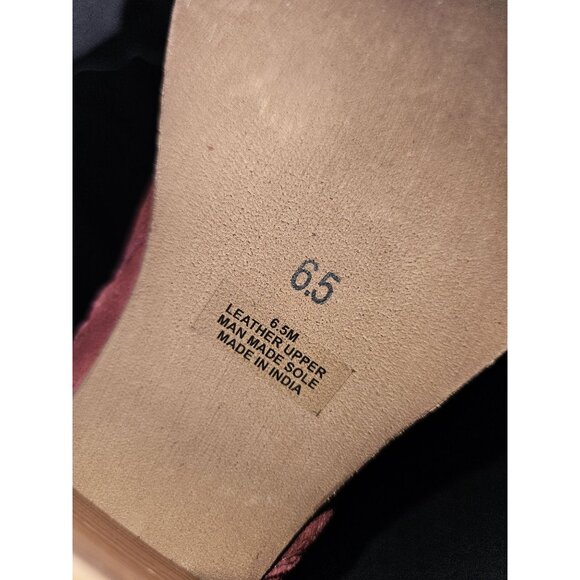 2/$35- Stitch Fix Diba Sleek Suede Bootie Burgundy Size 6.5 Leather Upper - Picture 10 of 11